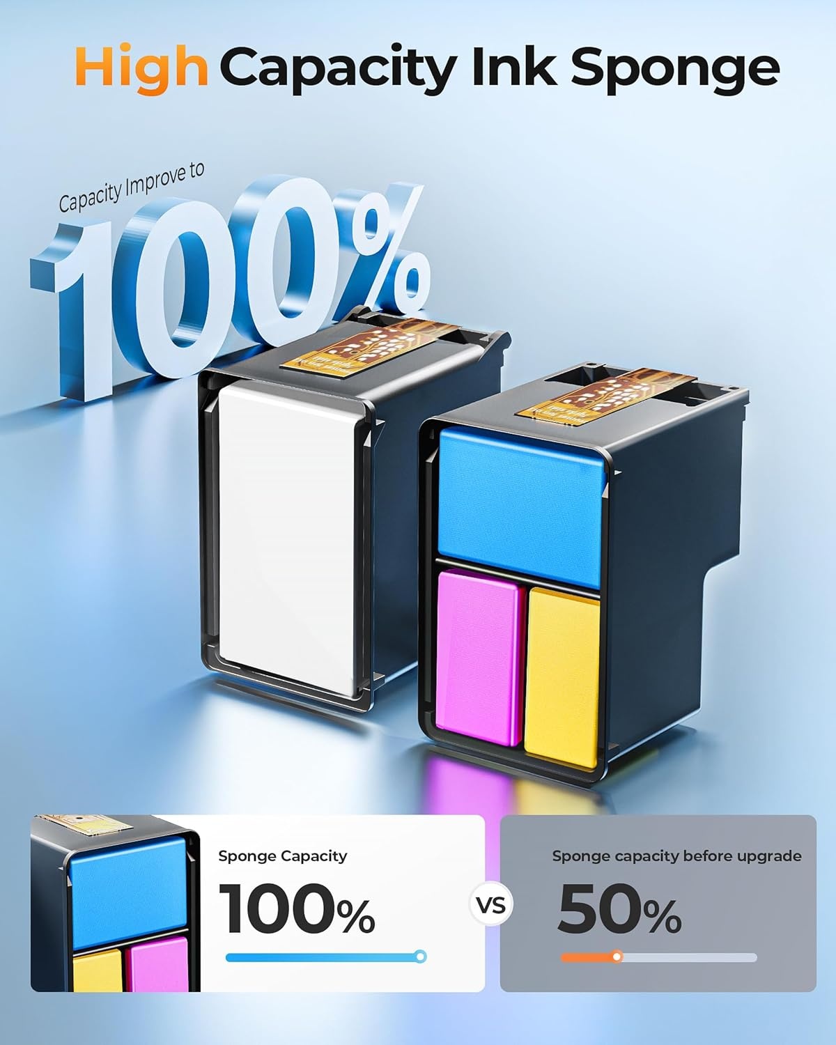 image:image63XL Ink Cartridges Black and Color Remanufactured Replacement for HP Ink 63 for HP 63XL Ink Cartridges Combo Pack Work for HP Officejet 4650 3830 3833 5255 5258 Envy 4520 Deskjet 1112 3637 2 Pack