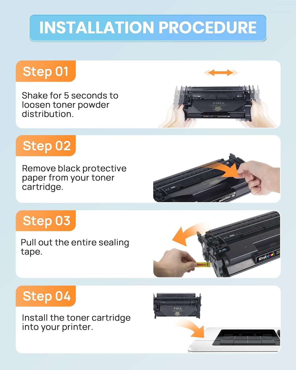 image:imageEZ Ink 148A Toner Cartridge 4001n 4101fdw with Chip Replacement for HP 148A Toner Cartridge W1480A 148X W1480X to Use with HP LaserJet Pro 4001n 4101fdw 4001dn 4001dw 4101fdn 4101dw Printer2Pack