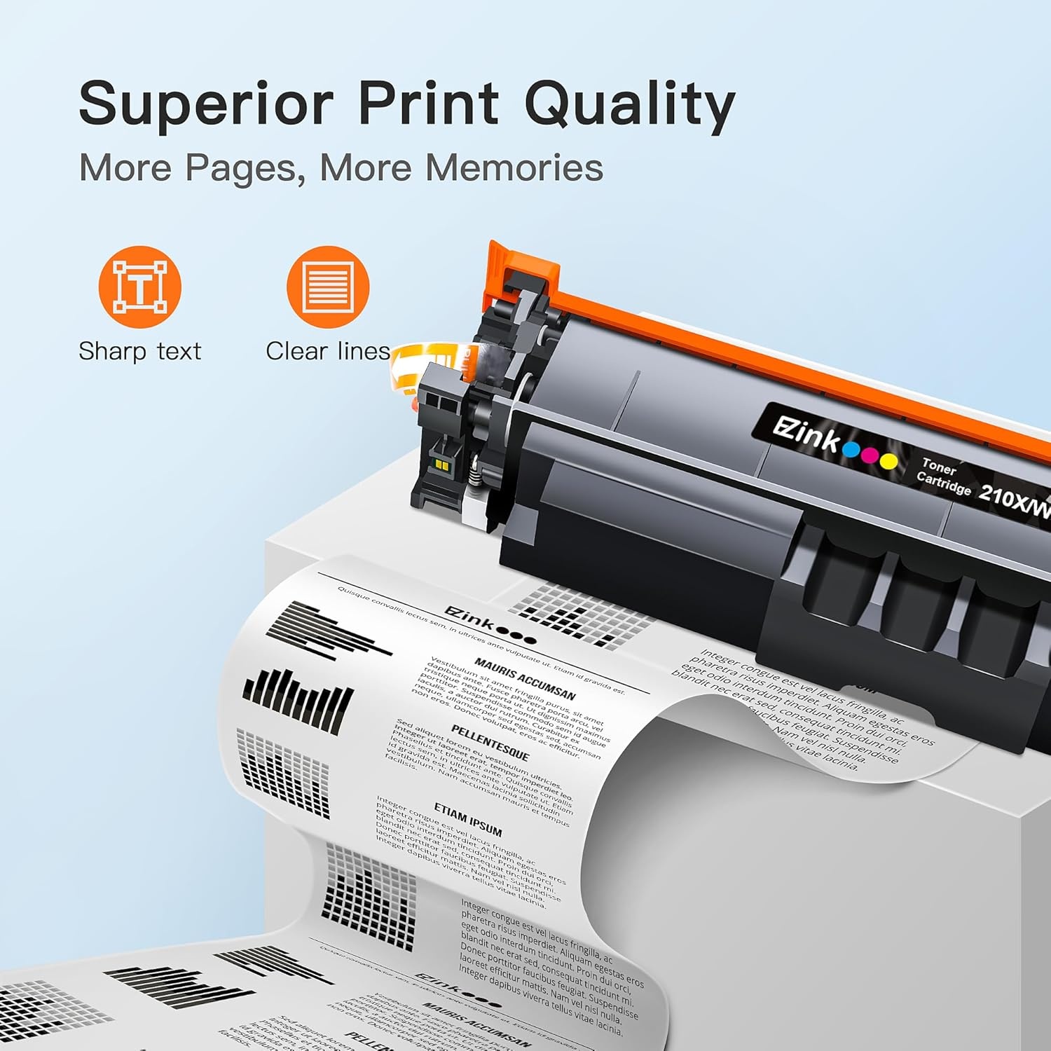 image:imageEZ Ink 210X Toner Cartridges with Chip Compatible for HP 210X Toner Cartridges 4 Pack High Yield 210 X W2100X W2100A to Use with Color Laser Pro MFP 4301fdw 4301fdn 4301dw Pro 4201dn 4201dw BCYM