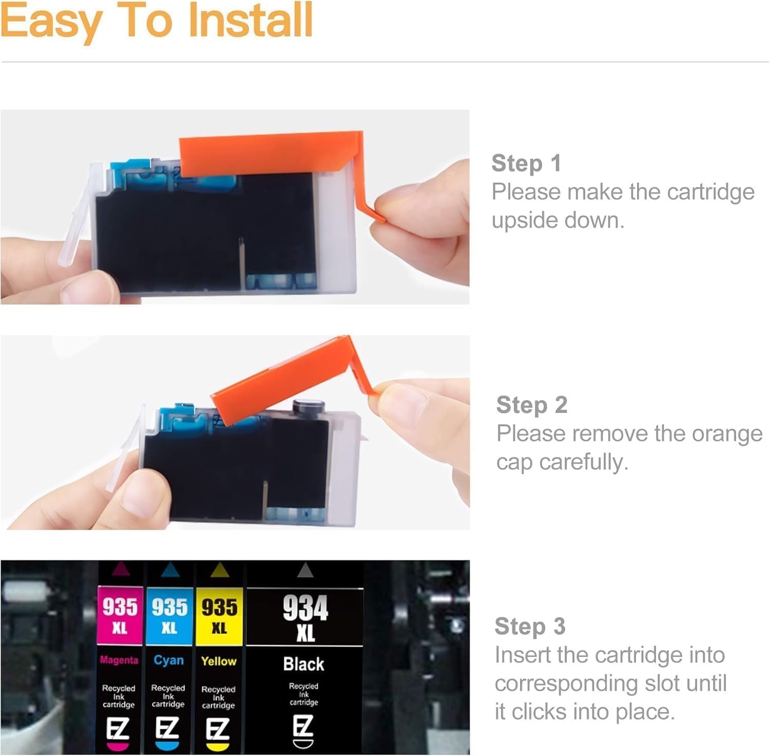 image:imageEZ Ink Compatible Ink Cartridge Replacement for HP 935 935XL 935XL High Yield to use with HP Officejet 6812 6815 6230 6830 6200 6800 6822 6825 6835 6239 Printer2 Cyan 2 Magenta 2 Yellow