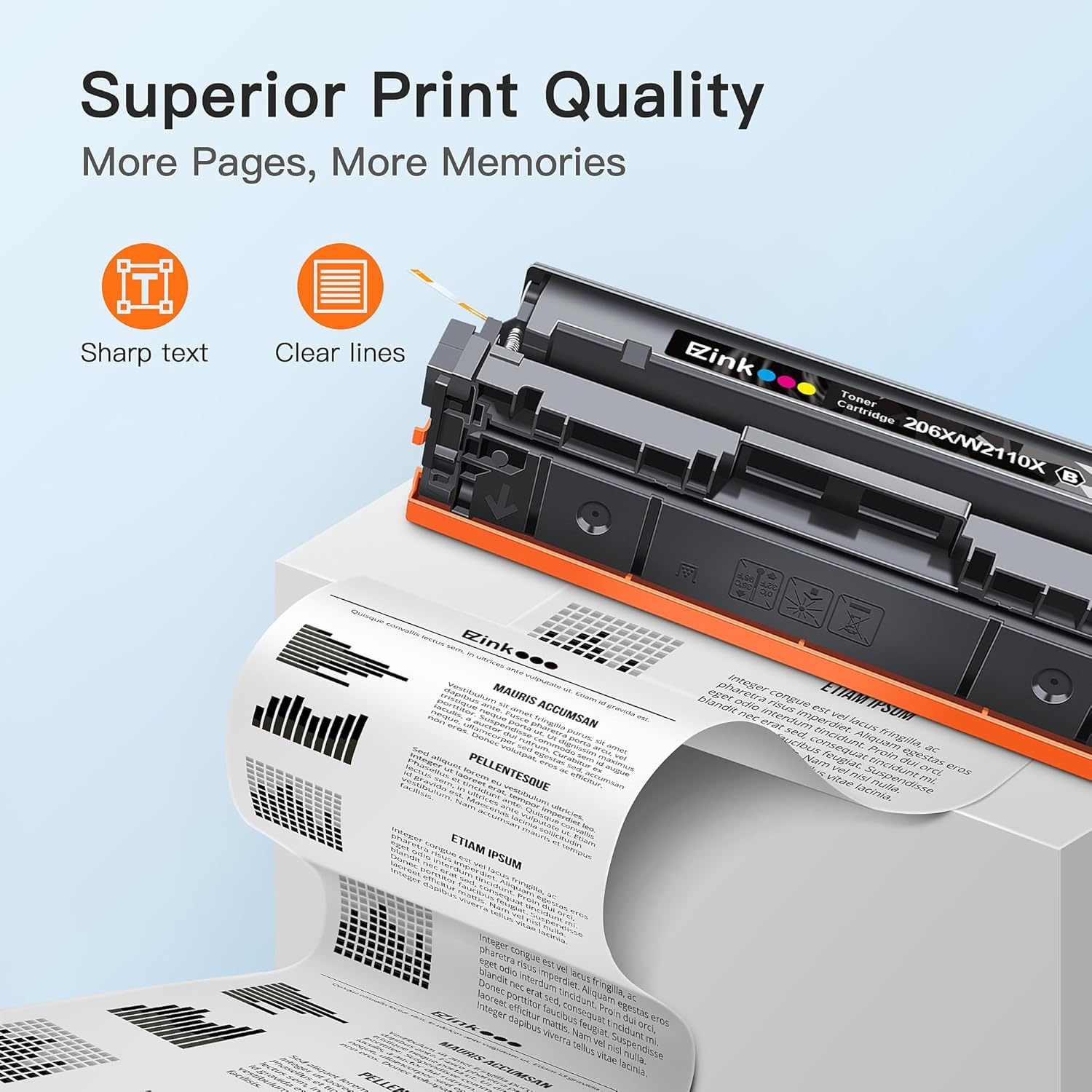image:imageEZ Ink Compatible Replacement for Toner Cartridge for HP 206X 206A Toner Cartridges 2 Black High Yield to Use with HP Color LaserJet Pro MFPM283fdw M283cdw Pro M255dw M283 M255 2 Black