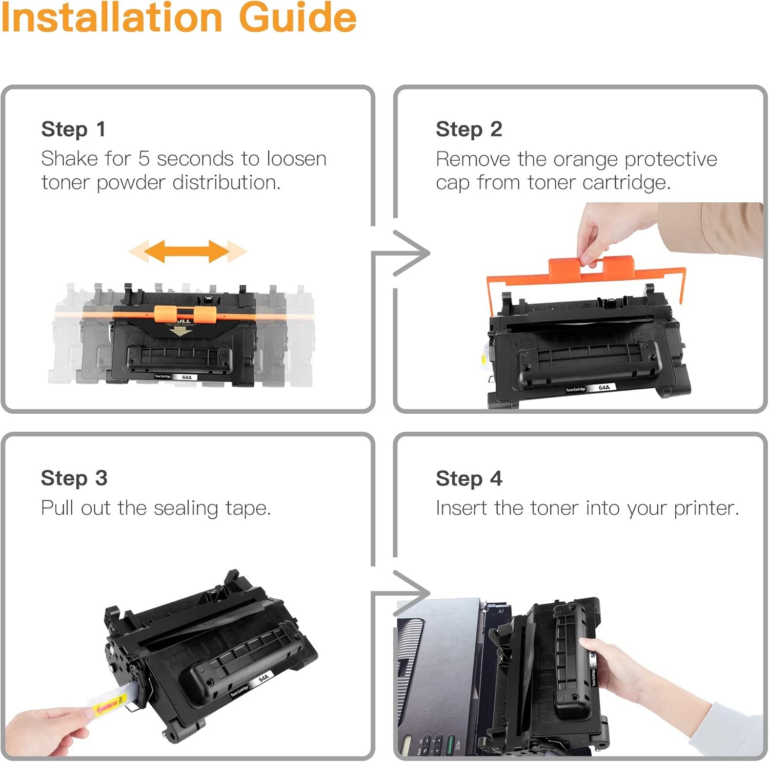 image:imageEZ Ink Compatible Toner Cartridge Replacement for HP 64A CC364A 64X CC364X Compatible with LaserJet P4014N P4014DN P4015N P4015X P4015DN P4515N P4515X P4014 P4015 P4515 Printer Black 1 Pack
