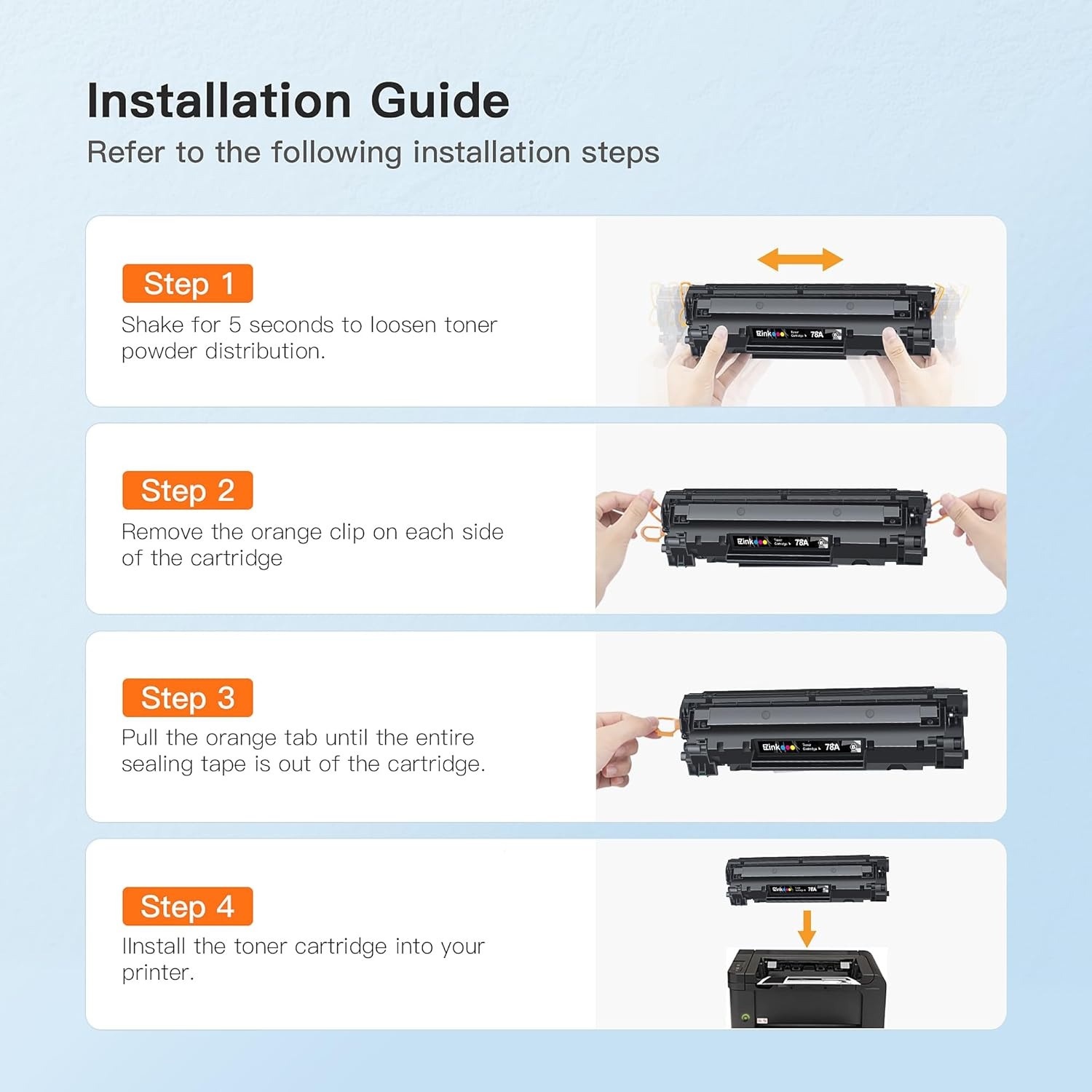 image:imageEZ Ink Compatible Toner Cartridge Replacement for HP 78A CE278A to use with Pro P1606dn M1536dnf P1566 P1560 P1606 M1536 Printer Black4 Pack
