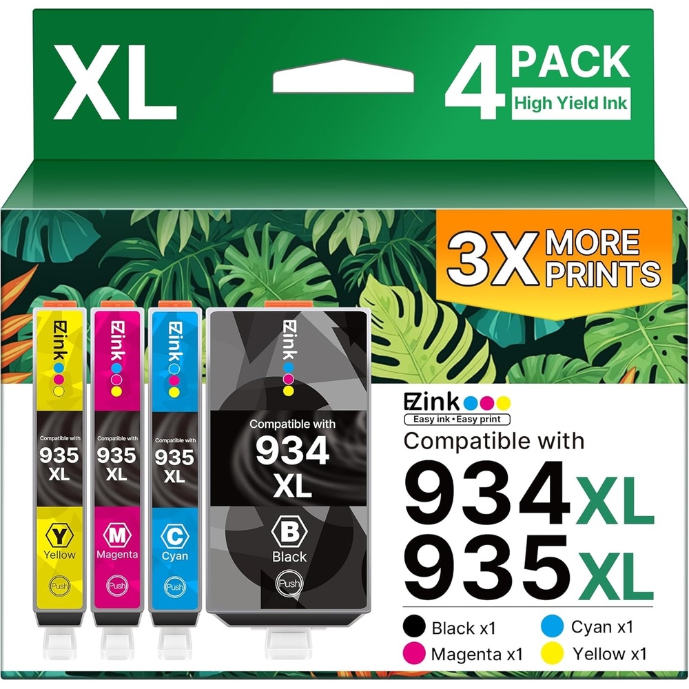 image:imageEZ Ink Compatible Ink Cartridge Replacement for HP 934 and 935 Ink Cartridges Combo Pack 934XL 935XL 934 XL 935 XL to Use with Officejet Pro 6200 6230 6835 Officejet 6812 6815 6820 6800 4 Pack