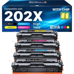 image:imageEZ Ink Compatible 202X Toner Cartridges High Yield with Chip Replacement for HP 202X Toner 202A CF500X CF500A to Use with HP Color Pro MFP M281fdw M281cdw M281fdn M254dw M254 M281 4Pack