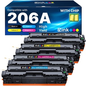image:imageEZ Ink Compatible 206A with Chip Replacement for HP 206A Toner Cartridges 4 Pack 206X to Use with Color Laserjet Pro MFP M283fdw M283cdw M283fdn M282nw Pro M255dw M255nw M283 M255 W2110A High Yield