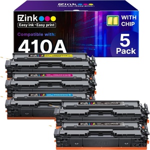 image:imageEZ Ink Compatible 410A Toner Cartridge Replacement for HP 410A 410X 410 CF410A CF411A CF412A CF413A Color Laserjet Pro MFP M477fnw M477fdw M477fdn M452dn M452nw M477 Printer 5 Pack