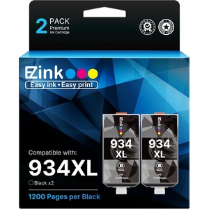 image:imageEZ Ink Compatible Ink Cartridge Replacement for HP 934 934XL 934 XL High Yield to use with HP Officejet 6800 6812 6815 6825 6822 6820 OfficeJet Pro 6230 6830 6200 6835 Printer 2 Black