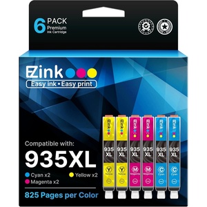 image:imageEZ Ink Compatible Ink Cartridge Replacement for HP 935 935XL 935XL High Yield to use with HP Officejet 6812 6815 6230 6830 6200 6800 6822 6825 6835 6239 Printer2 Cyan 2 Magenta 2 Yellow