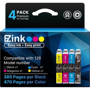 image:imageEZ Ink Remanufactured Ink Cartridge Replacement for 126 Ink Cartridges to Use with Epson WF3540 WF3520 WF7010 WF7510 Workforce 630 Workforce 545 Stylus NX430 NX330BCMY4 Pack