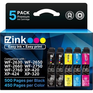 image:imageEZ Ink Remanufactured Ink Cartridge Replacement for 220XL Ink Cartridges Combo Pack for Epson Printer WF2760 WF2750 WF2660 WF2650 WF2630 XP424 XP420 XP320 Black Cyan Magenta Yellow 5 Pack
