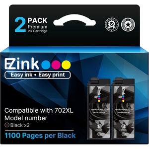 image:imageEZ Ink Remanufactured Ink Cartridge Replacement for 702XL Ink Cartridge Black Pack for Epson Printer Workforce Pro WF3720 WF3730 WF3733 2 Black Pack