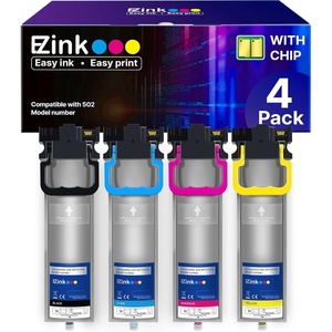 image:imageEZ Ink Remanufactured Ink Cartridge Replacement for 902XL Ink Cartridges Combo Pack for Epson Printer Workforce WFC5210 WFC5290 WFC5710 WFC5790 Black Cyan Magenta Yello 4 Pack