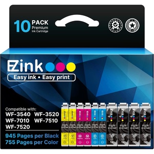image:imageEZ Ink Remanufactured Ink Cartridges Replacement for 127XL to use with Epson NX530 625 WF3520 WF3530 WF3540 WF7010 WF7510 7520 545 645 4 Large Black 2 Cyan 2 Magenta 2 Yellow 10 Pack