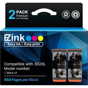 image:imageEZ Ink Remanufactured Replacement for 302XL Black Ink Cartridges for Epson Printer Expression Premium XP6000 XP6100 XP6000 XP610 2 Pack Black