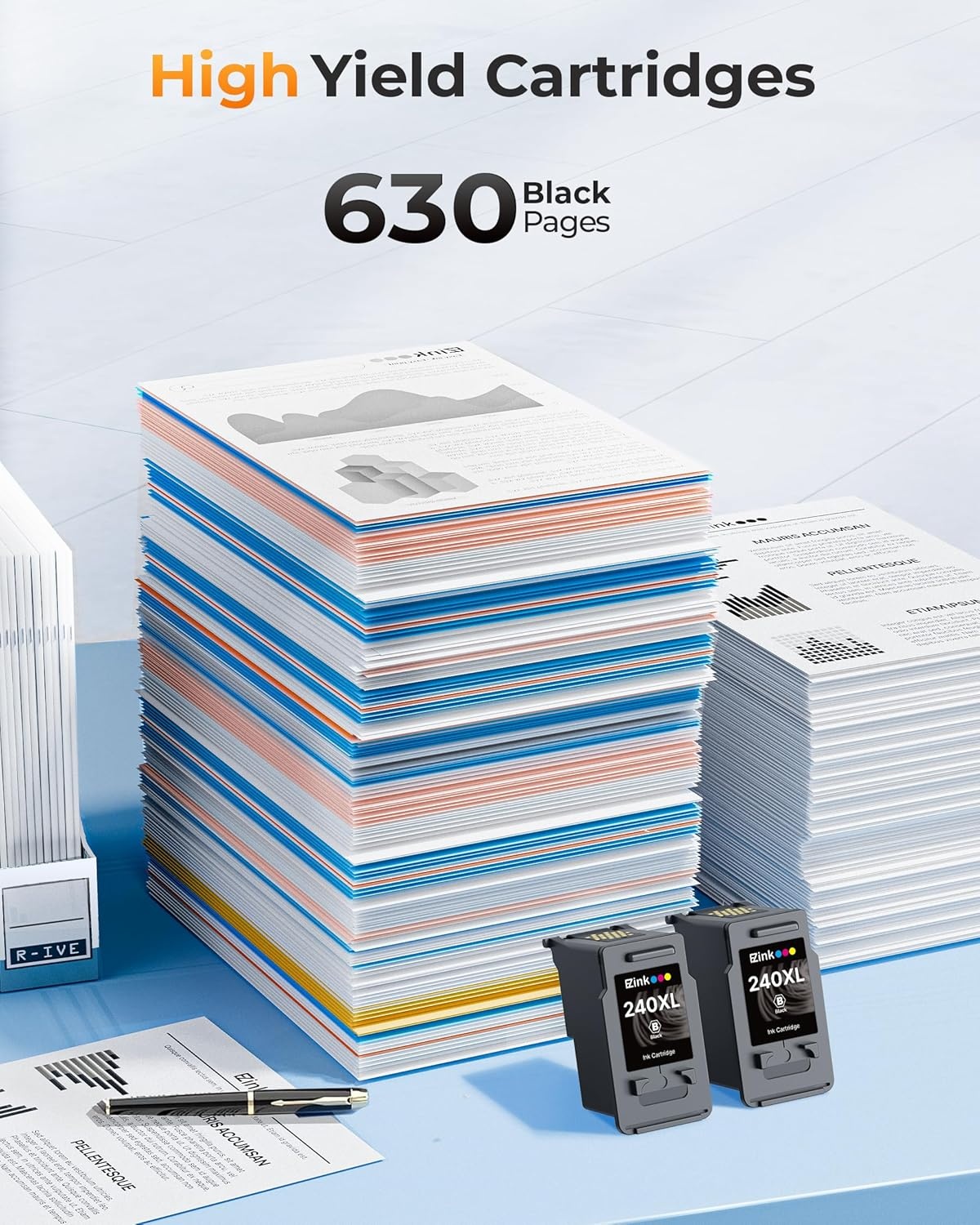 image:image240XL Ink Cartridge Replacement for Canon 240XL Black Ink Cartridge PG240XL PG240 Works with PIXMA PIXMA MG3620 TS5120 MG3520 MG3220 MG2120 MG4220 MX392 MX452 MX522 Printer 2 Pack Black