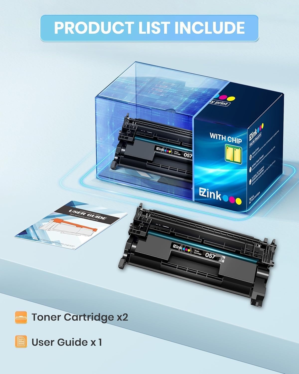 image:imageEZ Ink 057 Toner Cartridges with Chip Replacement for Canon 057 Toner Cartridge CRG057 057H Work with ImageCLASS MF445dw MF448dw LBP226dw LBP227dw LBP228dw Printer Laser Printer Ink2 Black