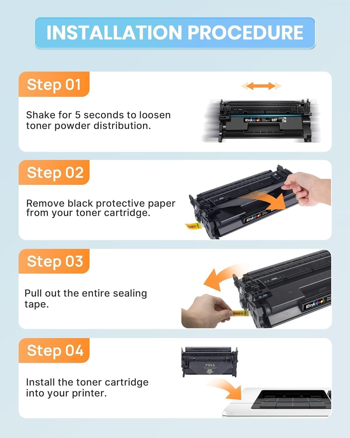 image:imageEZ Ink 057 Toner Cartridges with Chip Replacement for Canon 057 Toner Cartridge CRG057 057H Work with ImageCLASS MF445dw MF448dw LBP226dw LBP227dw LBP228dw Printer Laser Printer Ink2 Black