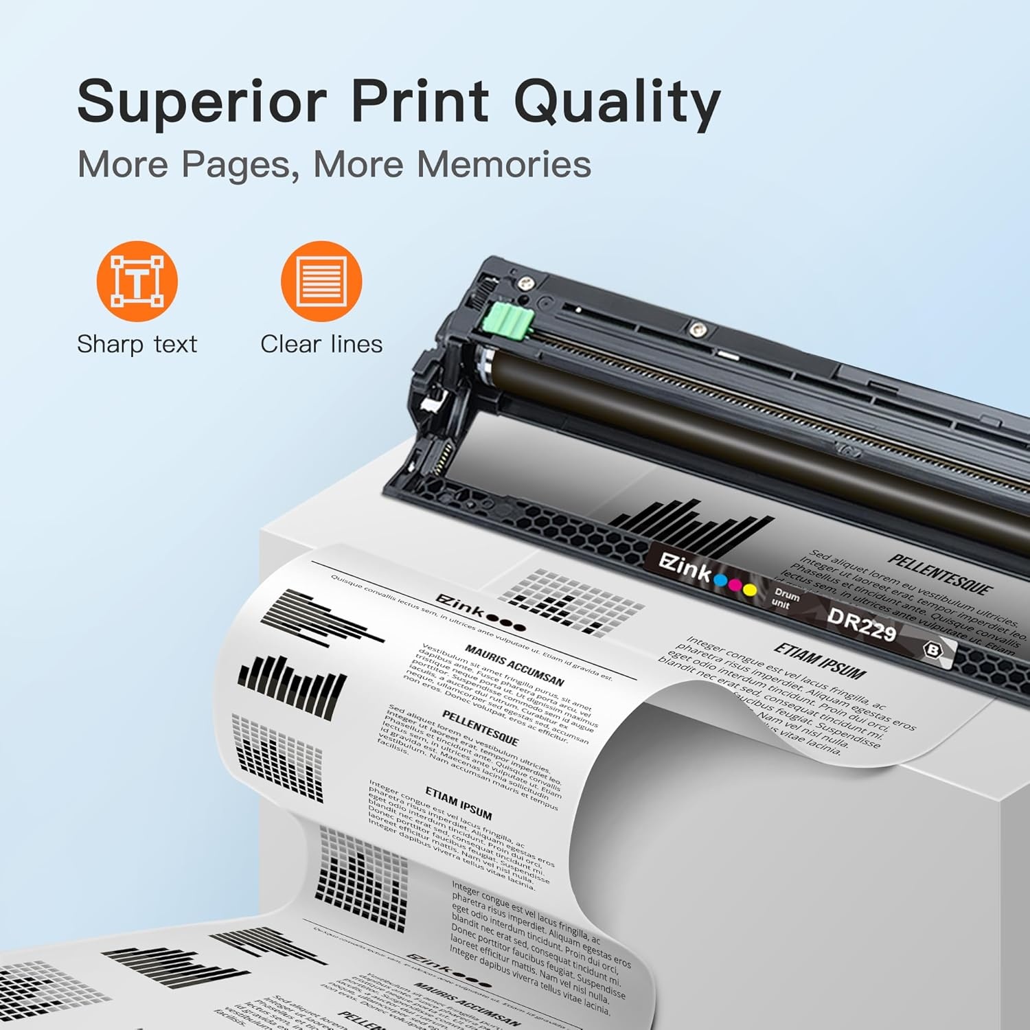 image:imageEZ Ink Compatible DR229CL Drum Unit Not Toner Replacement for Brother DR229CL use with TN229 TN229xl Compatible with Brother MFCL3780CDW MFCL3720CDW HLL3220CDW HLL3280CDW Printer 4 Pack