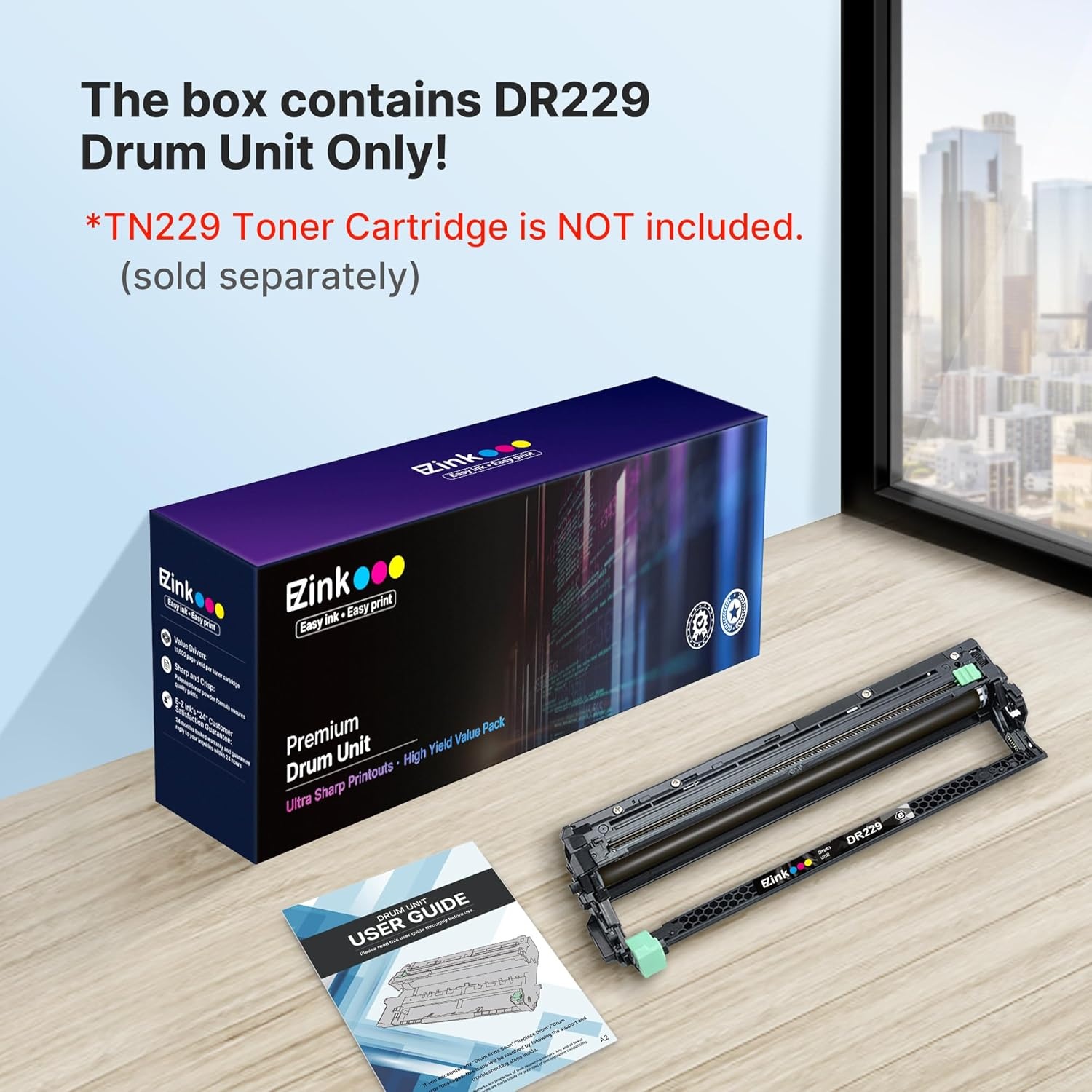 image:imageEZ Ink Compatible DR229CL Drum Unit Not Toner Replacement for Brother DR229CL use with TN229 TN229xl Compatible with Brother MFCL3780CDW MFCL3720CDW HLL3220CDW HLL3280CDW Printer 4 Pack
