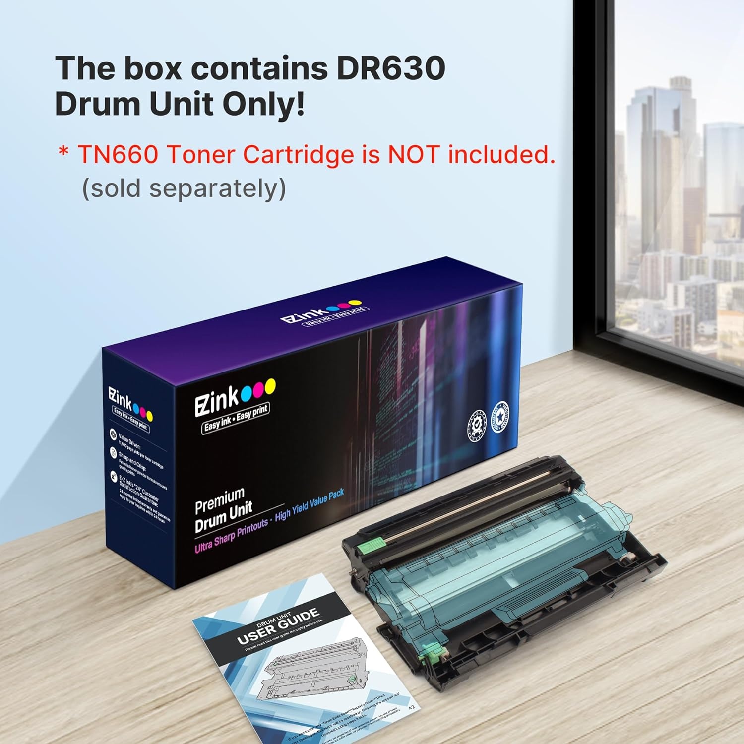 image:imageEZ Ink Compatible Drum Unit Not Toner Replacement for Brother DR630 DR 630 Compatible with HLL2300D HLL2320D HLL2340DW HLL2360DW HLL2380DW MFCL2740DW MFCL2700DW DCPL2540DW 1 Pack