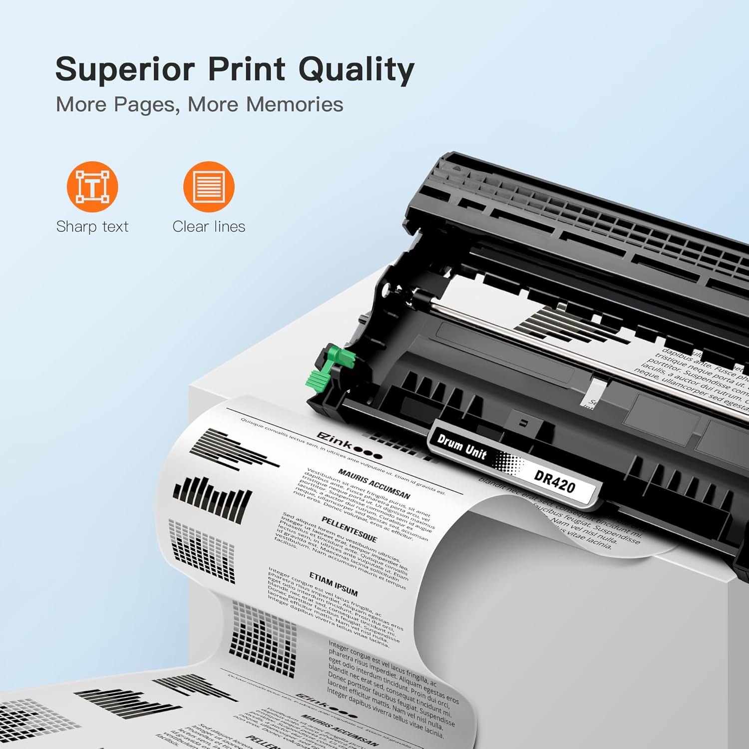 image:imageEZ Ink Compatible Drum Unit Not Toner for Brother DR420 DR 420 DR420 for HL2270DW HL2280DW HL2230 HL2240 MFC7360N MFC7860DW DCP7065DN Intellifax 2840 Printer BlackHigh Yield 2 Pack
