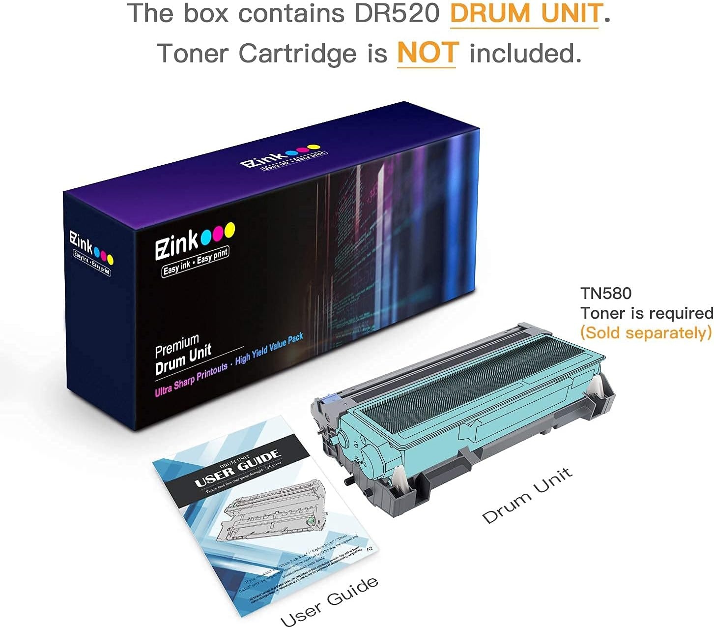 image:imageEZ Ink Compatible Drum Unit Replacement for Brother DR520 DR620 Compatible with DCP8065DN DCP8060 HL5240 HL5250DN HL5340D HL5370DW MFC8890DW MFC8460N Printer 1 Drum Unit 1 Pack