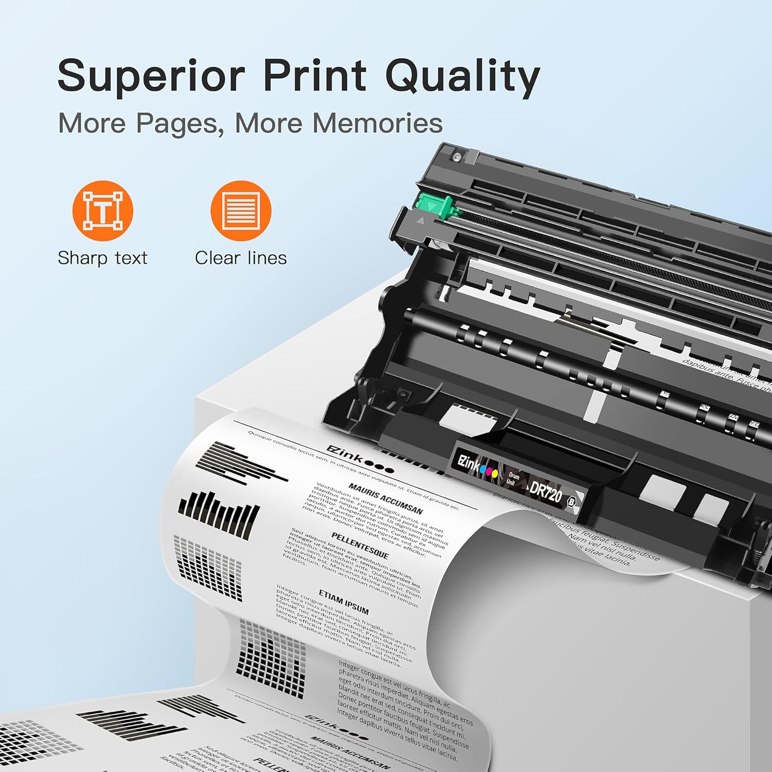 image:imageEZ Ink Compatible Drum Unit Replacement for Brother DR720 DR 720 to use with DCP8155DN DCP8150DN MFC8950DW MFC8710DW MFC8910DW HL6180DW HL5450DN HL5470DW MFC8810DW HL5440D 1 Drum