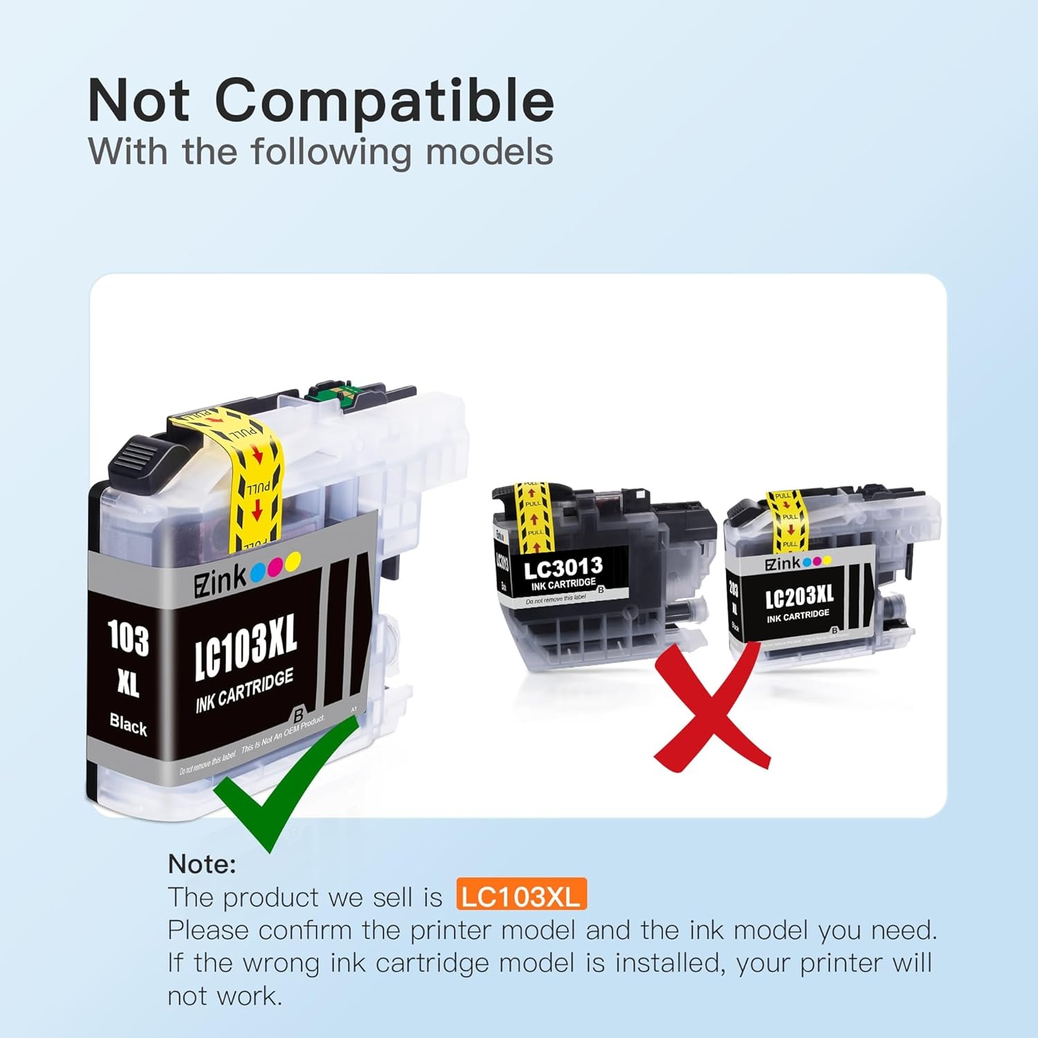 image:imageEZ Ink Compatible Ink Cartridge Replacement for Brother LC103XL Ink Cartridges LC103 XL LC103BK LC101 LC 103 to Use with MFCJ870DW MFCJ470DW MFCJ6920DW MFCJ6520DW MFCJ450DW 10 Pack