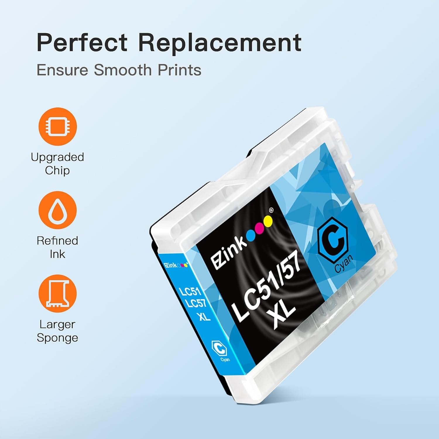 image:imageEZ Ink Compatible Ink Cartridge Replacement for Brother LC51 LC51 LC51BK LC51C LC51M LC51Y Compatible with MFC440CN MFC465CN MFC665CW Printer 6 Black 3 Cyan 3 Magenta 3 Yellow 15 Pack