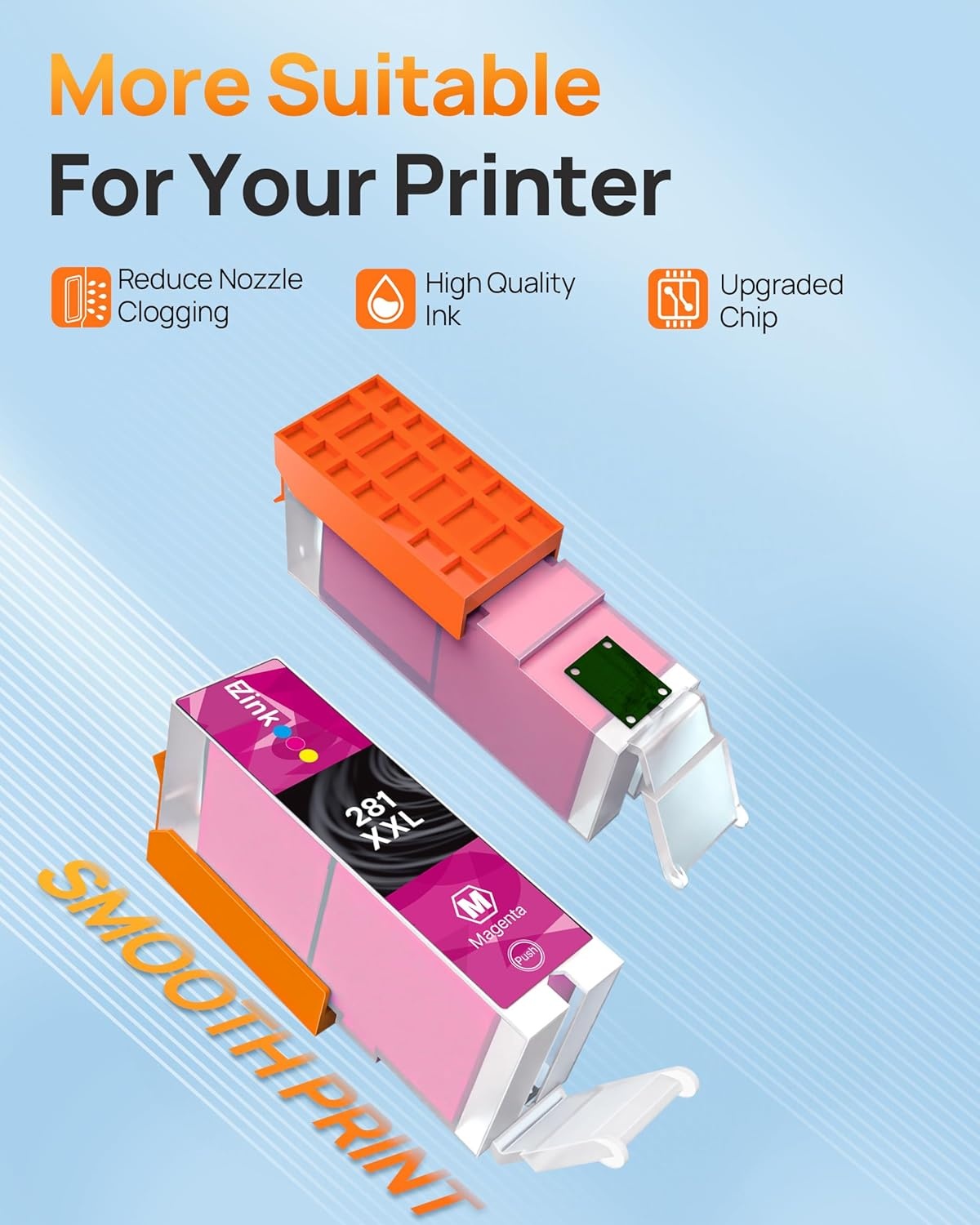 image:imageEZ Ink Compatible Ink Cartridge Replacement for Canon CLI281XXL 281 XXL Compatible with PIXMA TR7520 TR8520 TS6120 TS6220 TS8120 TS8220 TS9120 TS9520 TS9521C Printer 3 Pack