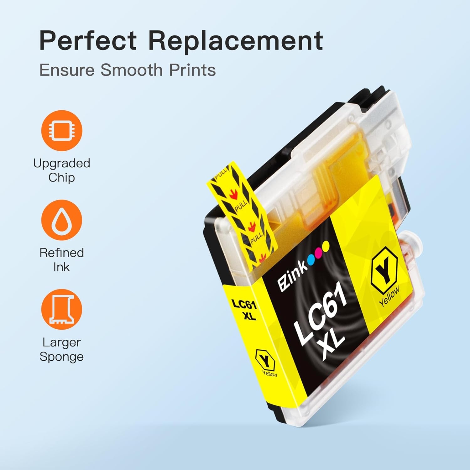 image:imageEZ Ink Compatible Ink Cartridges Replacement for Brother LC61 LC65 LC61 LC61BK LC61C LC61M LC61Y to use with MFC490CW MFC495CW MFC6490CW MFC6890CDW 5 Black 3 Cyan 3 Magenta 3 Yellow