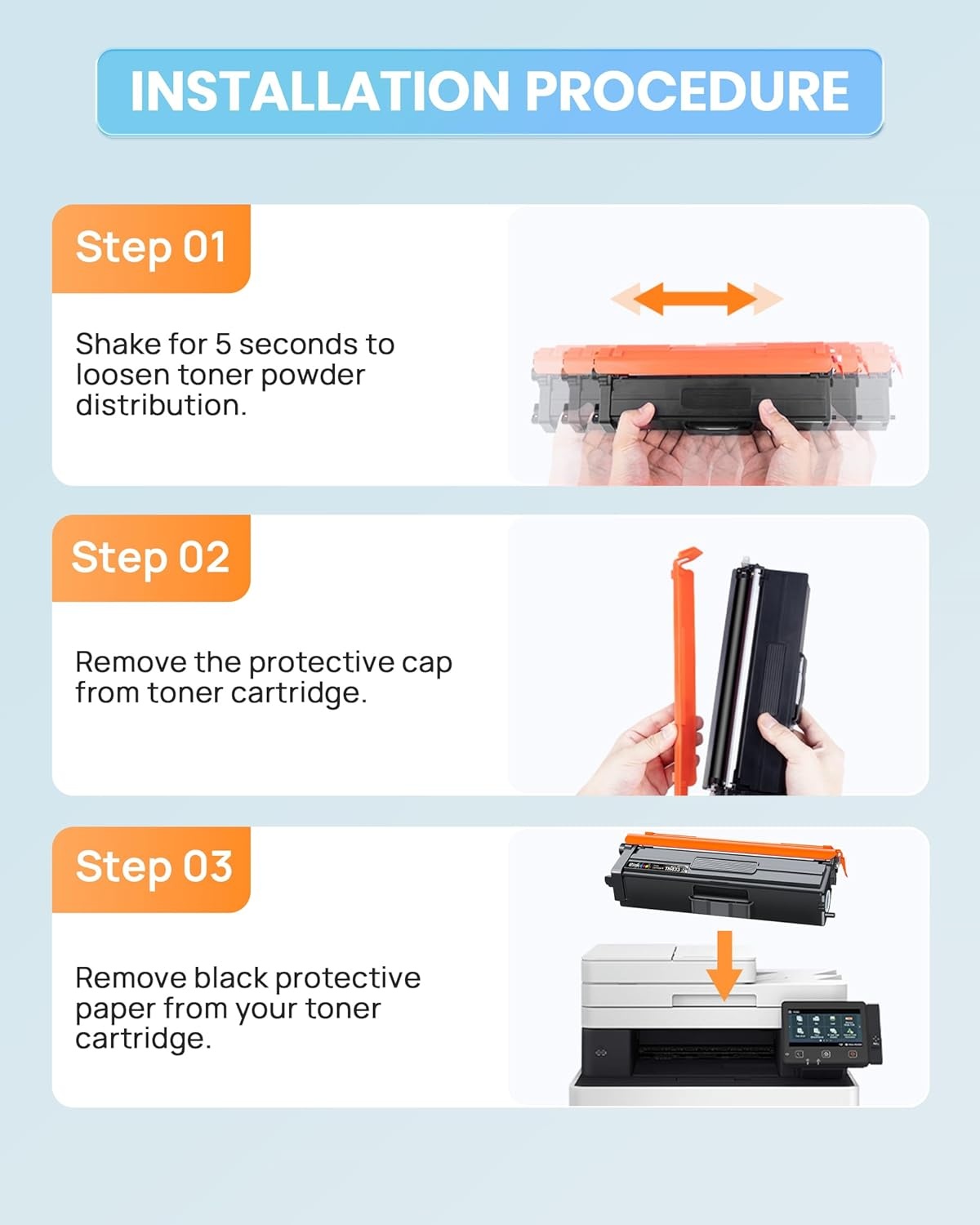 image:imageEZ Ink Compatible TN433BK Toner Cartridge Replacement for Brother TN433 TN433 TN433bk TN431 Compatible with HLL8260CDW HLL8360CDW MFCL8610CDW MFCL8900CDW 1 Black 1 Pack