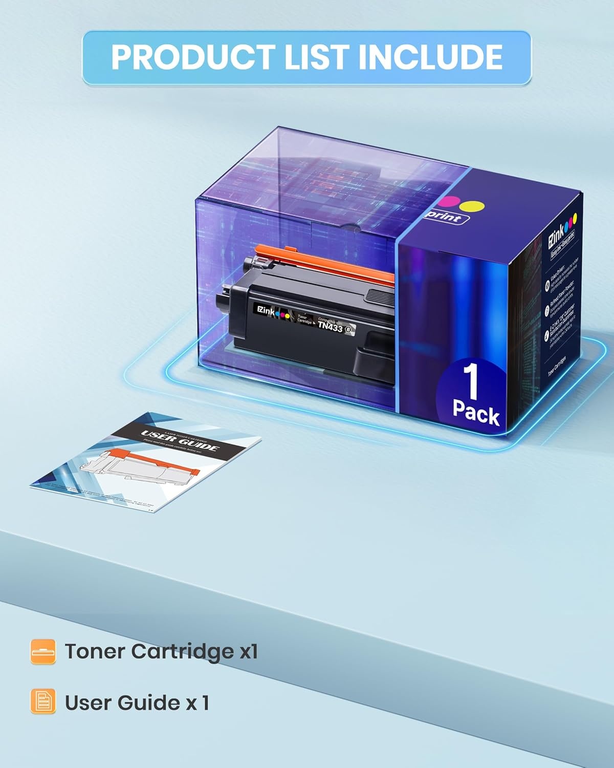 image:imageEZ Ink Compatible TN433BK Toner Cartridge Replacement for Brother TN433 TN433 TN433bk TN431 Compatible with HLL8260CDW HLL8360CDW MFCL8610CDW MFCL8900CDW 1 Black 1 Pack