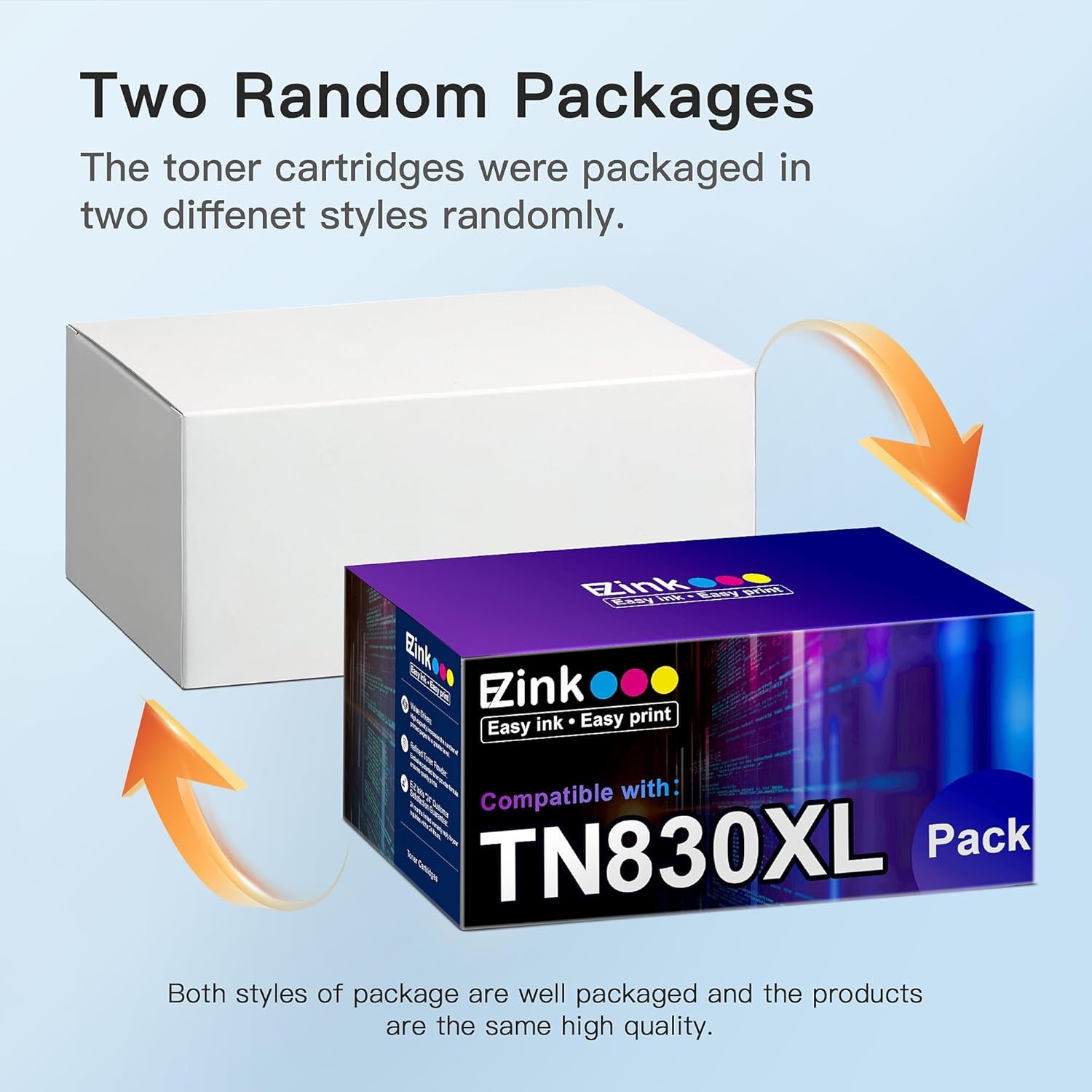 image:imageEZ Ink Compatible TN830XL Toner Cartridge Replacement for Brother TN830XL TN830 TN 830 Toner Cartridges with Brother DCPL2640DW HLL2460DW HLL2480DW HLL2400D HLL2405W Printer 2 x TN830XL Toner
