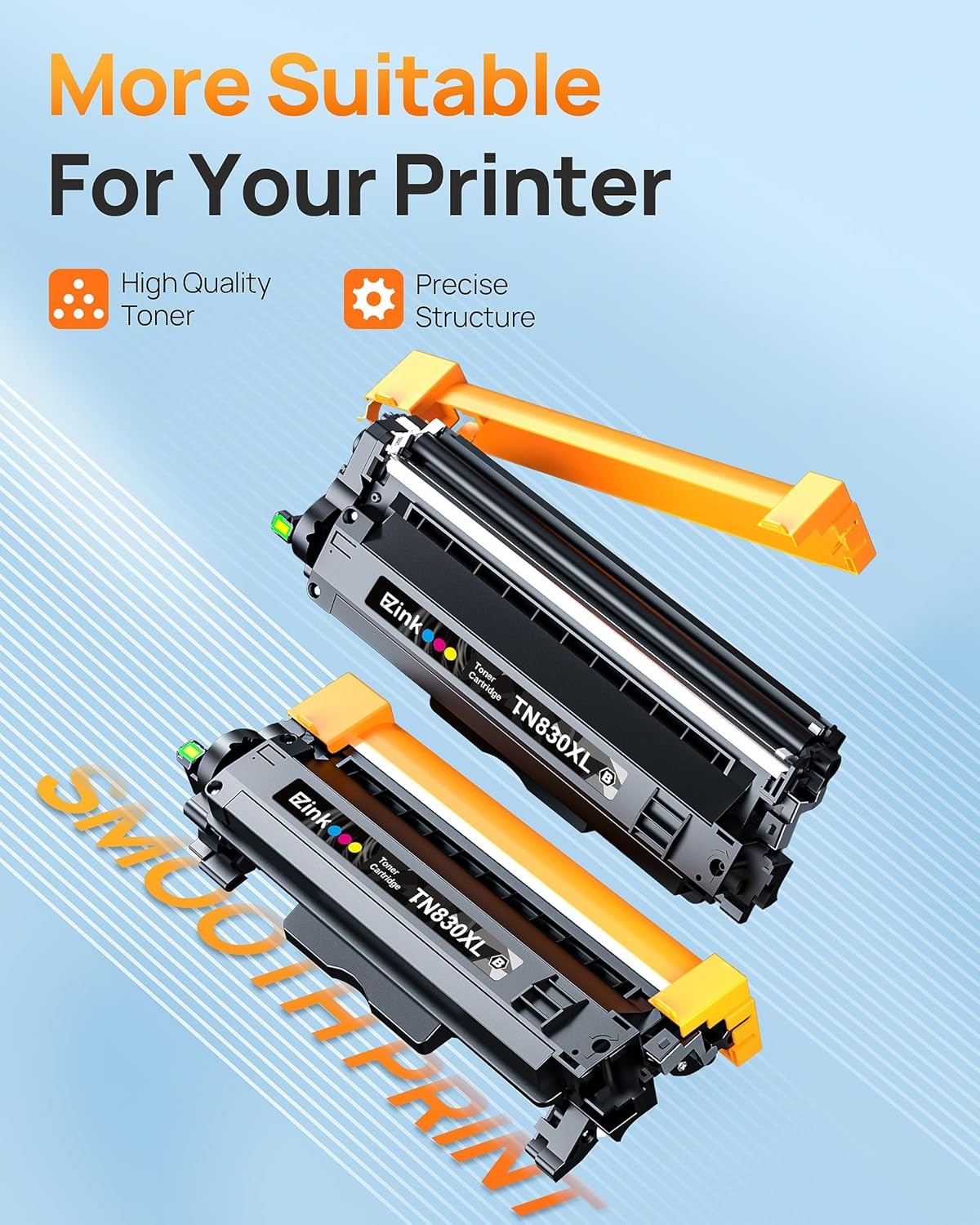image:imageEZ Ink Compatible TN830XL Toner Cartridge Replacement for Brother TN830XL TN830 TN 830 Toner Cartridges with Brother DCPL2640DW HLL2460DW HLL2480DW HLL2400D HLL2405W Printer 4 x TN830XL Toner