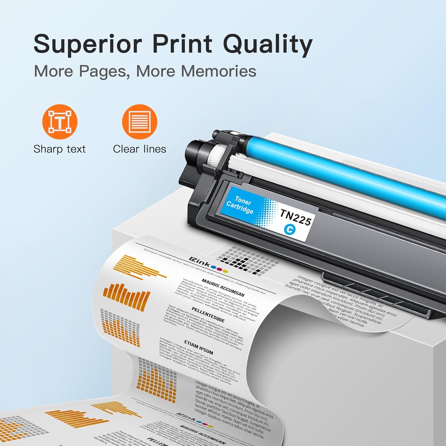 image:imageEZ Ink Compatible Toner Cartridge Replacement for Brother TN225 TN225 Cyan to Use with MFC9130CW HL3170CDW HL3140CW HL3180CDW MFC9330CDW MFC9340CDW HL3180CDW DCP9020CDN Cyan 1 Pack
