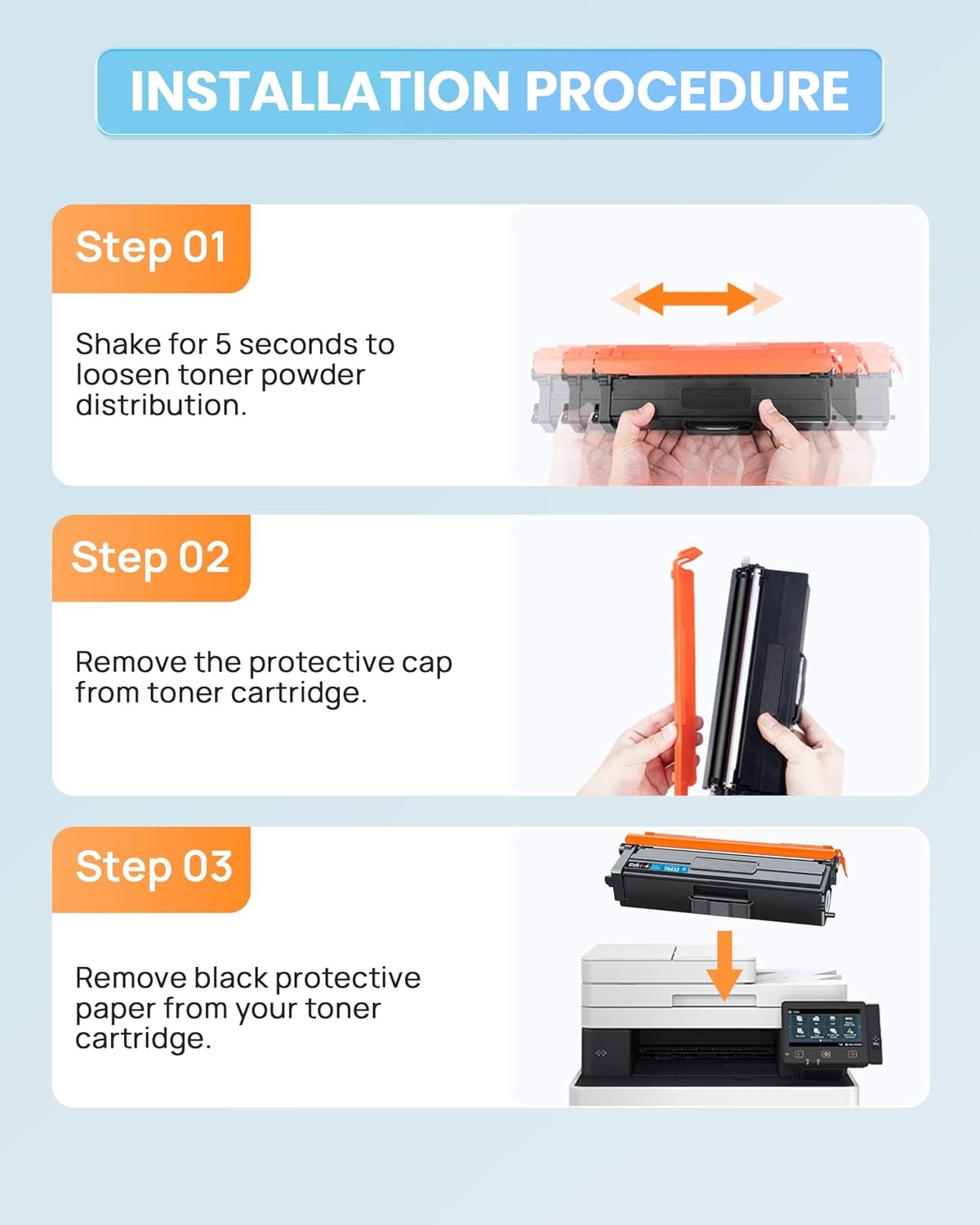 image:imageEZ Ink Compatible Toner Cartridge Replacement for Brother TN433 TN433 TN433bk TN431 Compatible with HLL8260CDW HLL8360CDW MFCL8610CDW MFCL8900CDW 1 Cyan 1 Pack