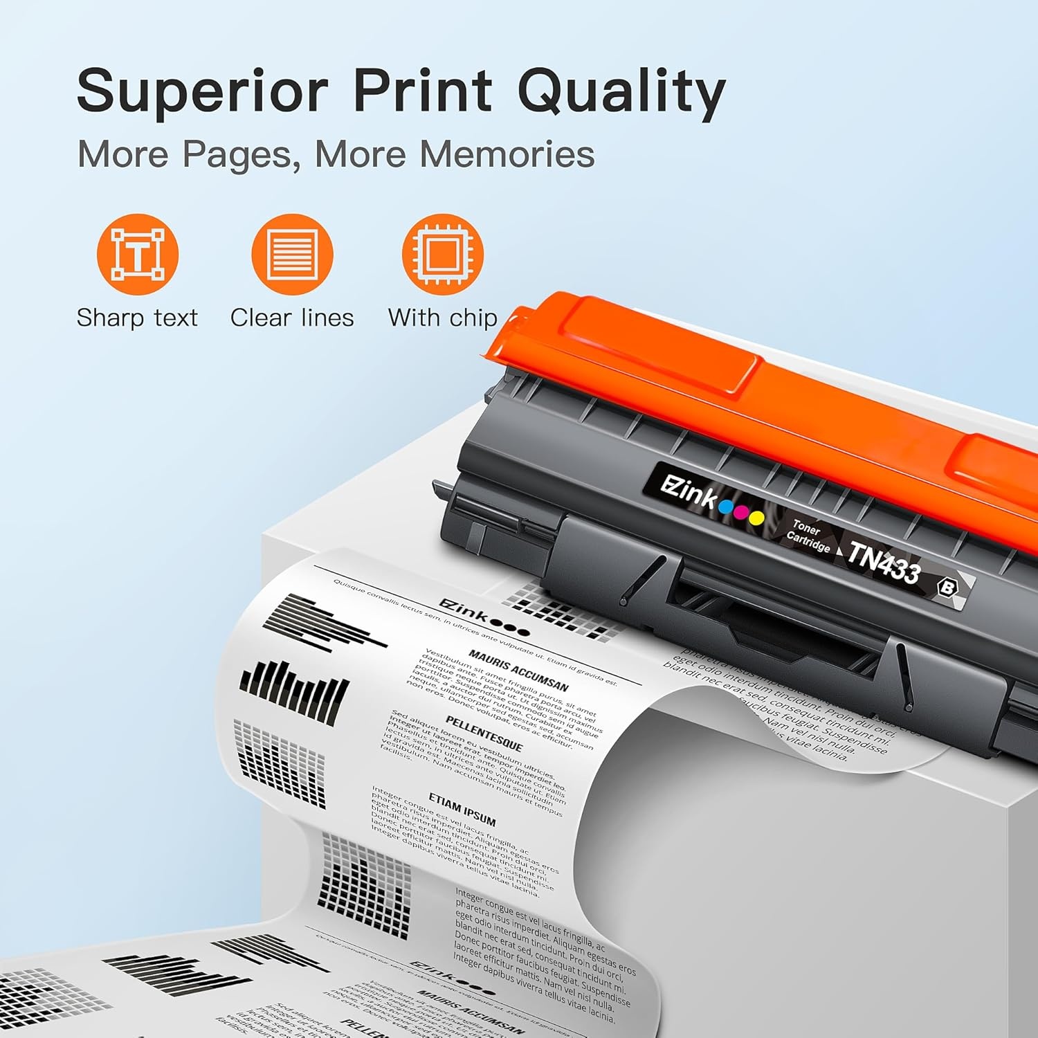 image:imageEZ Ink Compatible Toner Cartridge Replacement for Brother TN433 TN433 TN433bk TN431 Compatible with HLL8260CDW HLL8360CDW MFCL8610CDW MFCL8900CDW 2 Pack Black
