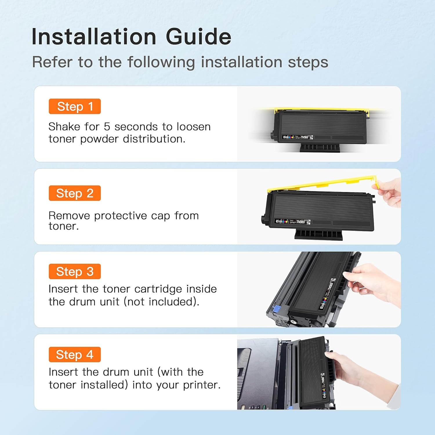 image:imageEZ Ink Compatible Toner Cartridge Replacement for Brother TN580 TN650 TN550 TN620 High Yield Compatible with HL5370DW HL5340D DCP8060 DCP8065DN HL5240 HL5250DN MFC8660DN Black 2 Pack