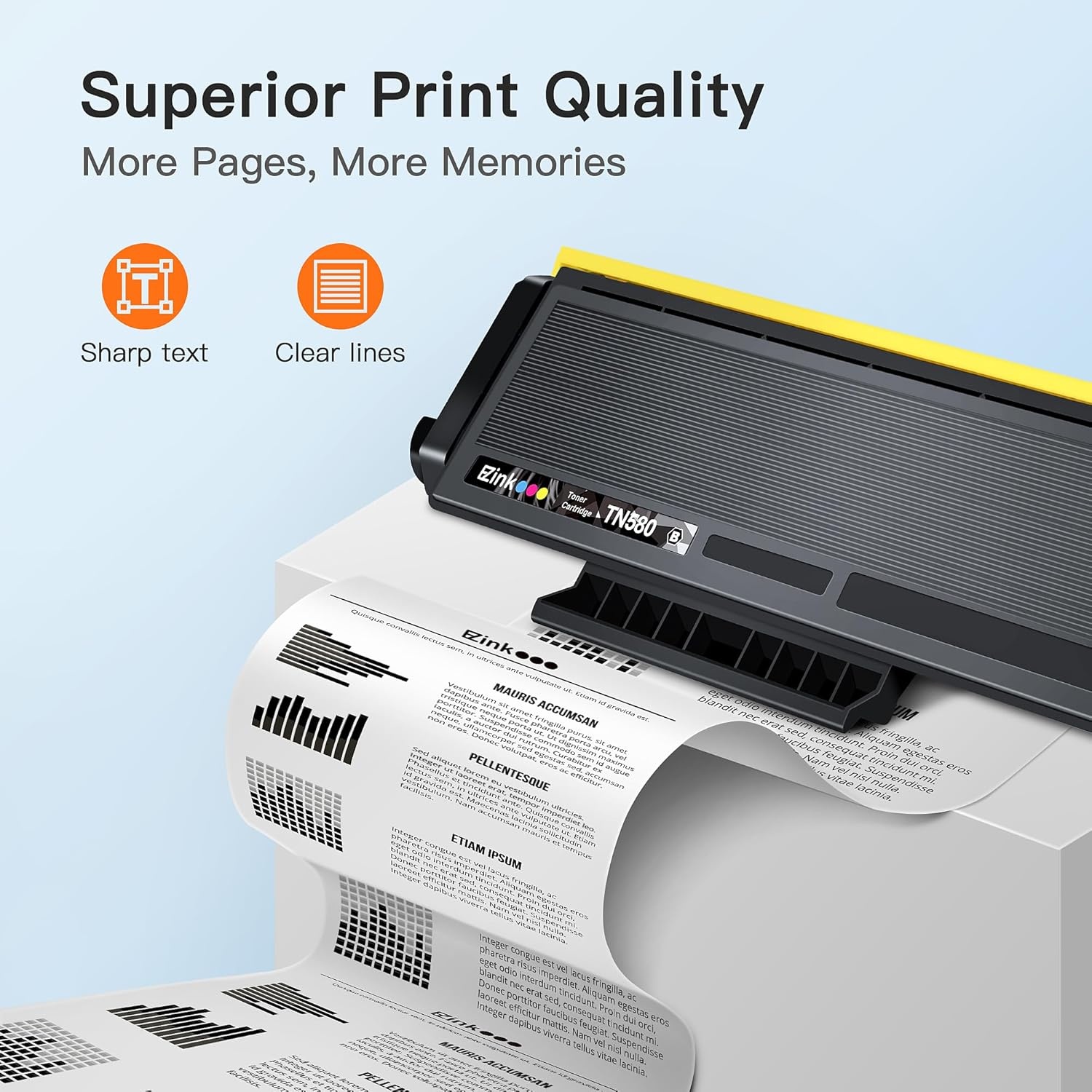 image:imageEZ Ink Compatible Toner Cartridge Replacement for Brother TN580 TN650 TN550 TN620 High Yield Compatible with HL5370DW HL5340D DCP8060 DCP8065DN HL5240 HL5250DN MFC8660DN Black 2 Pack