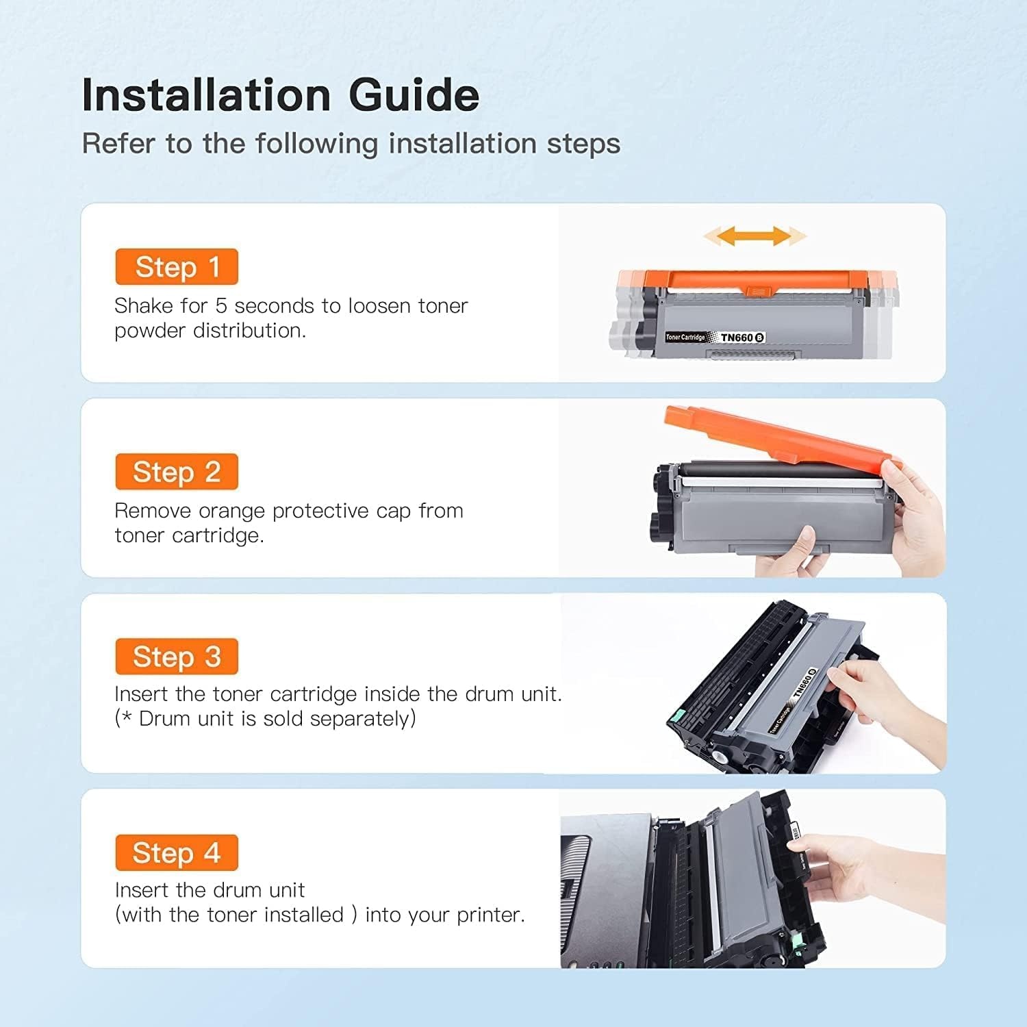 image:imageEZ Ink Compatible Toner Cartridge Replacement for Brother TN660 TN630 High Yield to use with HLL2300D HLL2380DW HLL2320D DCPL2540DW HLL2340DW HLL2360DW MFCL2720DW Printer Black