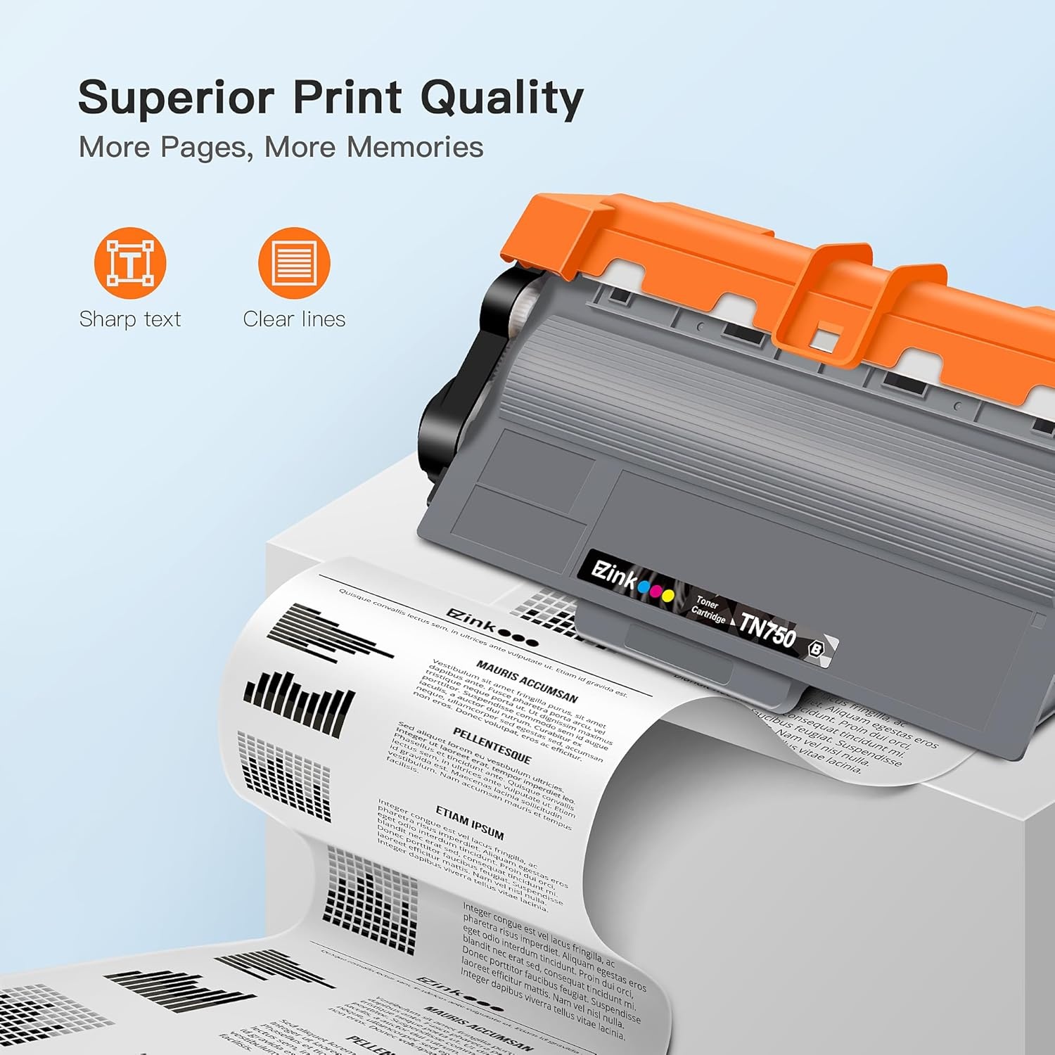 image:imageEZ Ink Compatible Toner Cartridge Replacement for Brother TN750 TN750 TN720 TN720 to Use with HL5450DN HL5470DW HL6180DW MFC8710DW MFC8910DW MFC8950DW Black High Yield 2Pack