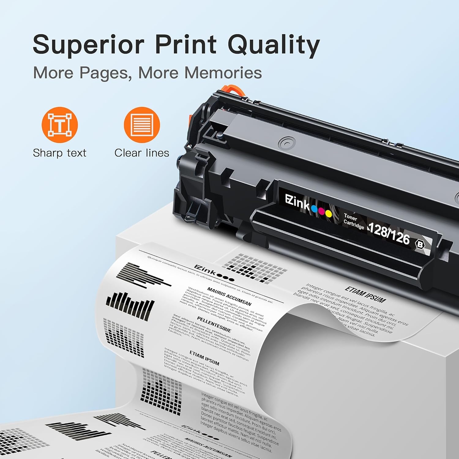 image:imageEZ Ink Compatible Toner Cartridge Replacement for Canon 126 128 Black Toner Cartridge CRG126 CRG128 CRG128 for Imageclass D530 L100 L190 LBP6230DW LBP6230 MF4890DW MF4770N MF4880DW 2 Pack