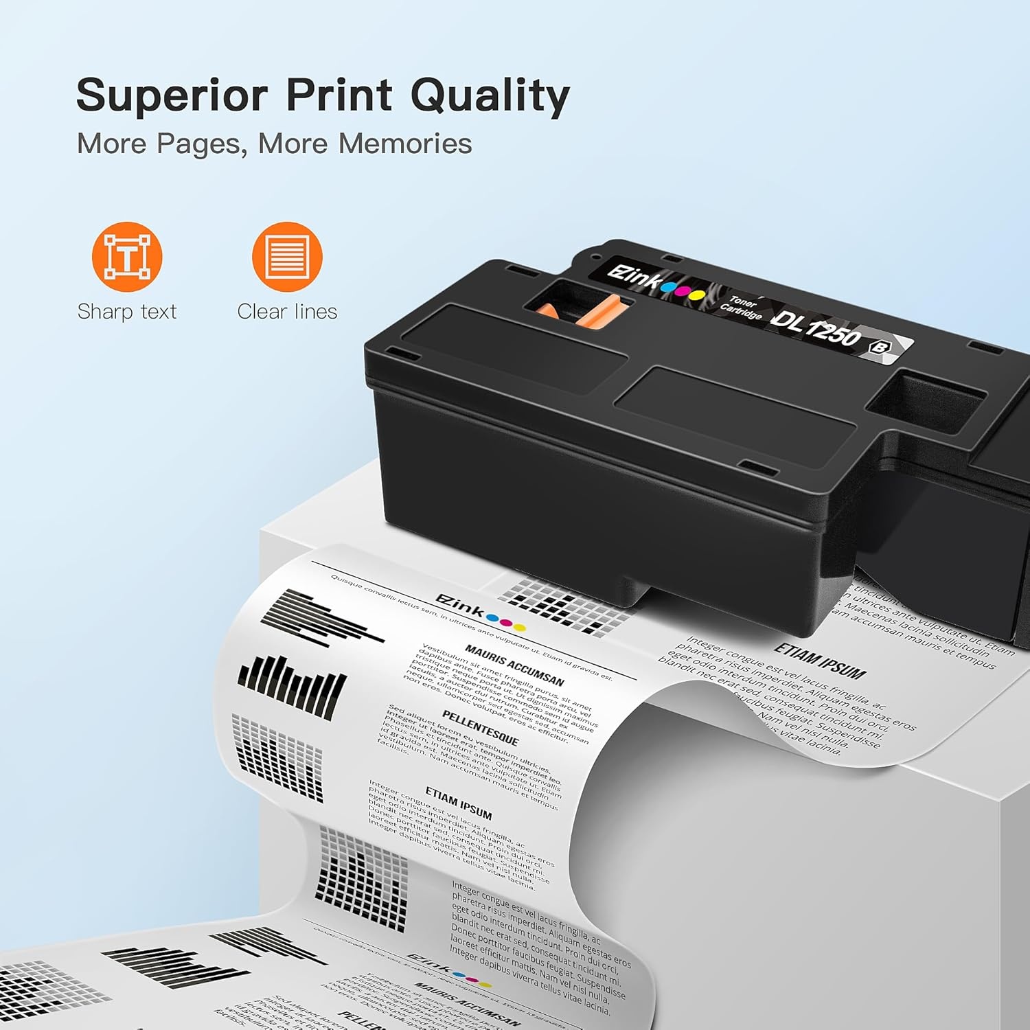 image:imageEZ Ink Compatible Toner Cartridge Replacement for Dell 1250 Toner Cartridge to Use with Dell C1760nw Toner Cartridges Work for C1765nf C1765nfw 1250 1250c 1350cnw 1355cn 1355cnw Laser Printer 810WH