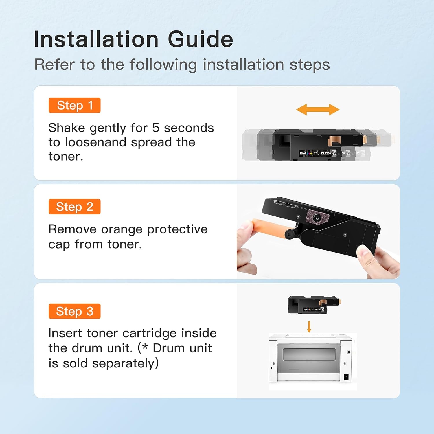 image:imageEZ Ink Compatible Toner Cartridge Replacement for Dell 1250 Toner Cartridge to Use with Dell C1760nw Toner Cartridges Work for C1765nf C1765nfw 1250 1250c 1350cnw 1355cn 1355cnw Laser Printer 810WH