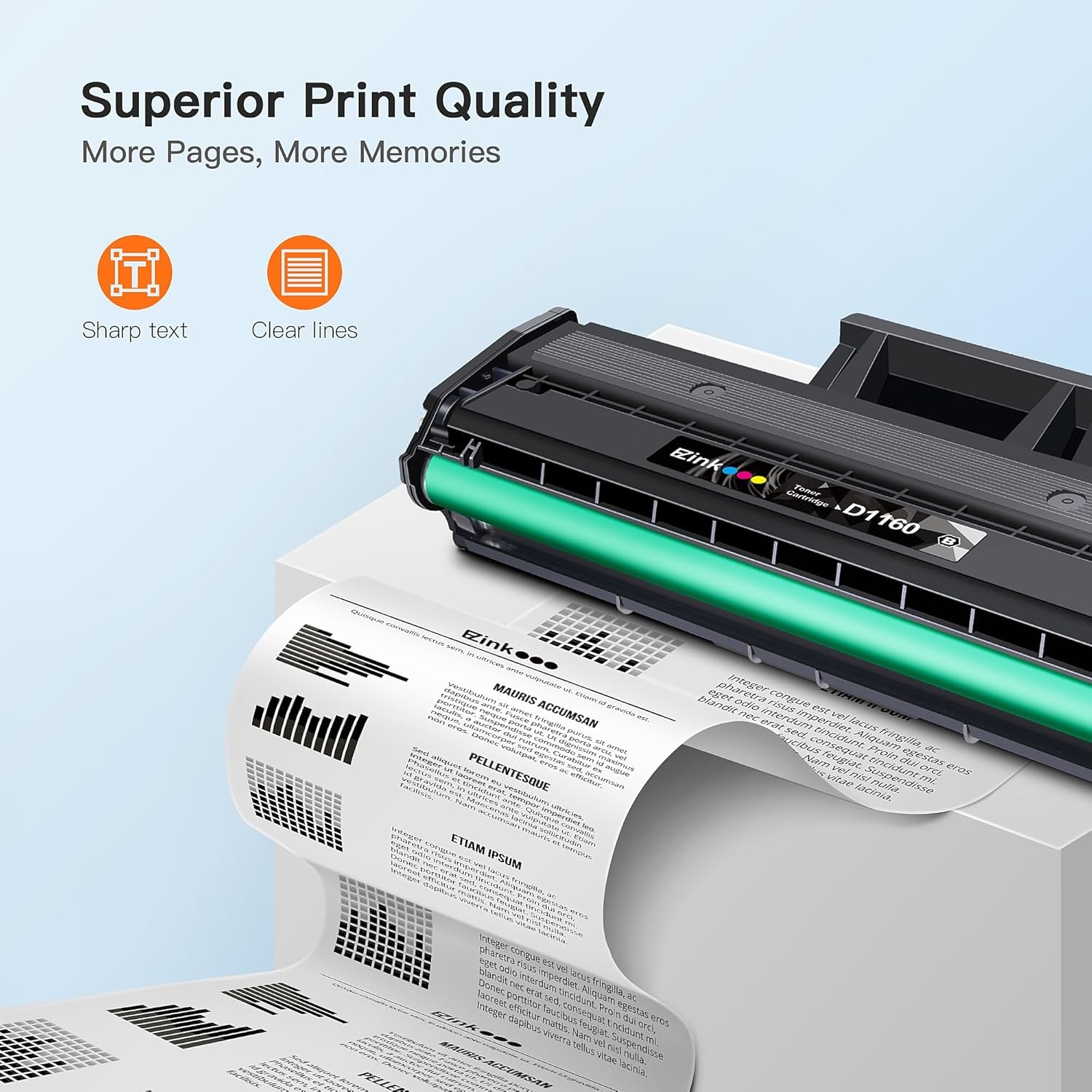 image:imageEZ Ink Compatible Toner Cartridge Replacement for Dell B1160 Toner Cartridge to Use with Dell B1160 B1160w B1163w B1165nfw Mono Laser Printers 2 Black YK1PM 3317335 HF44N HF442