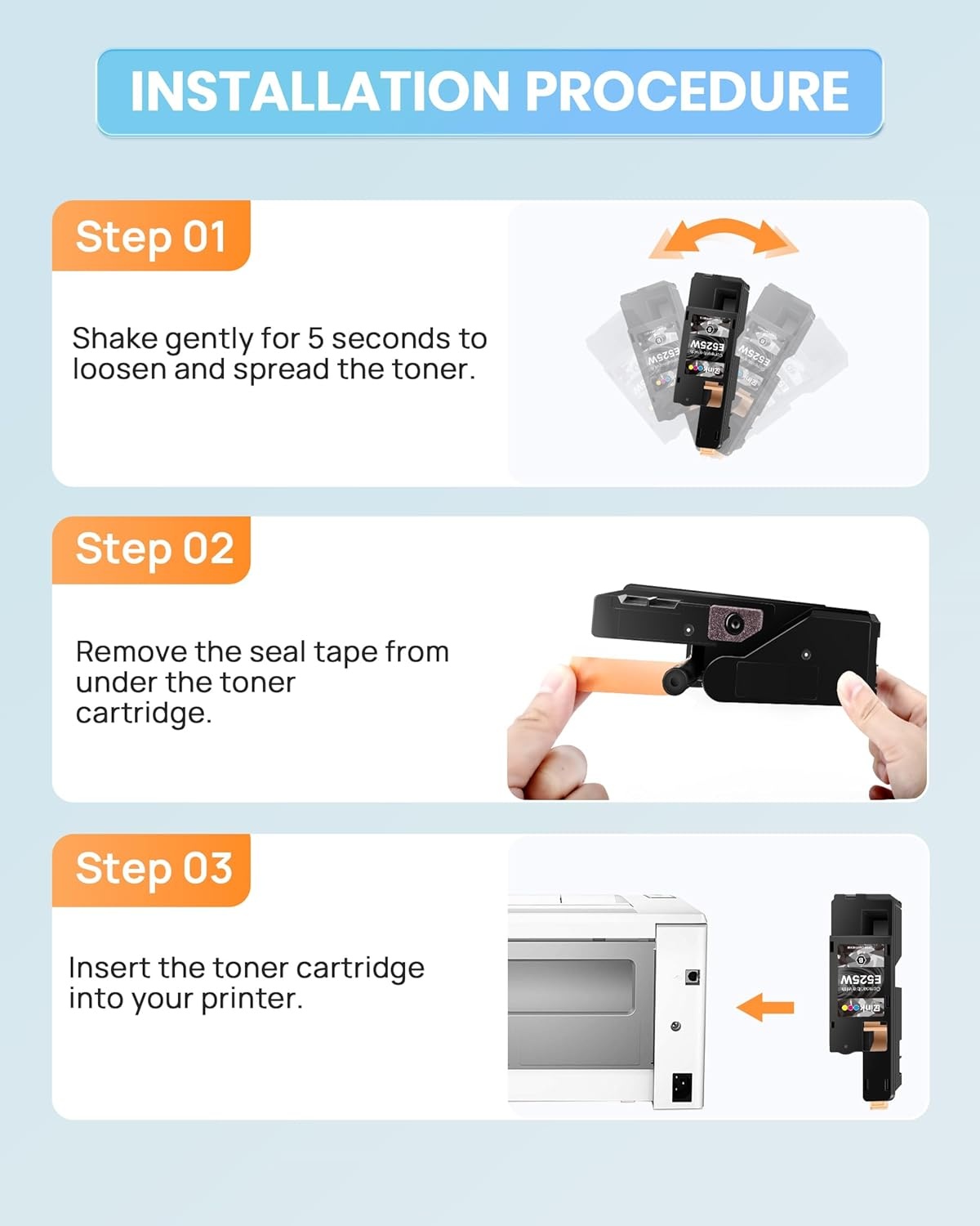 image:imageEZ Ink Compatible Toner Cartridge Replacement for Dell E525W E525 525w to use with E525w Wireless Color Printer for 593BBJX Black 2 Pack