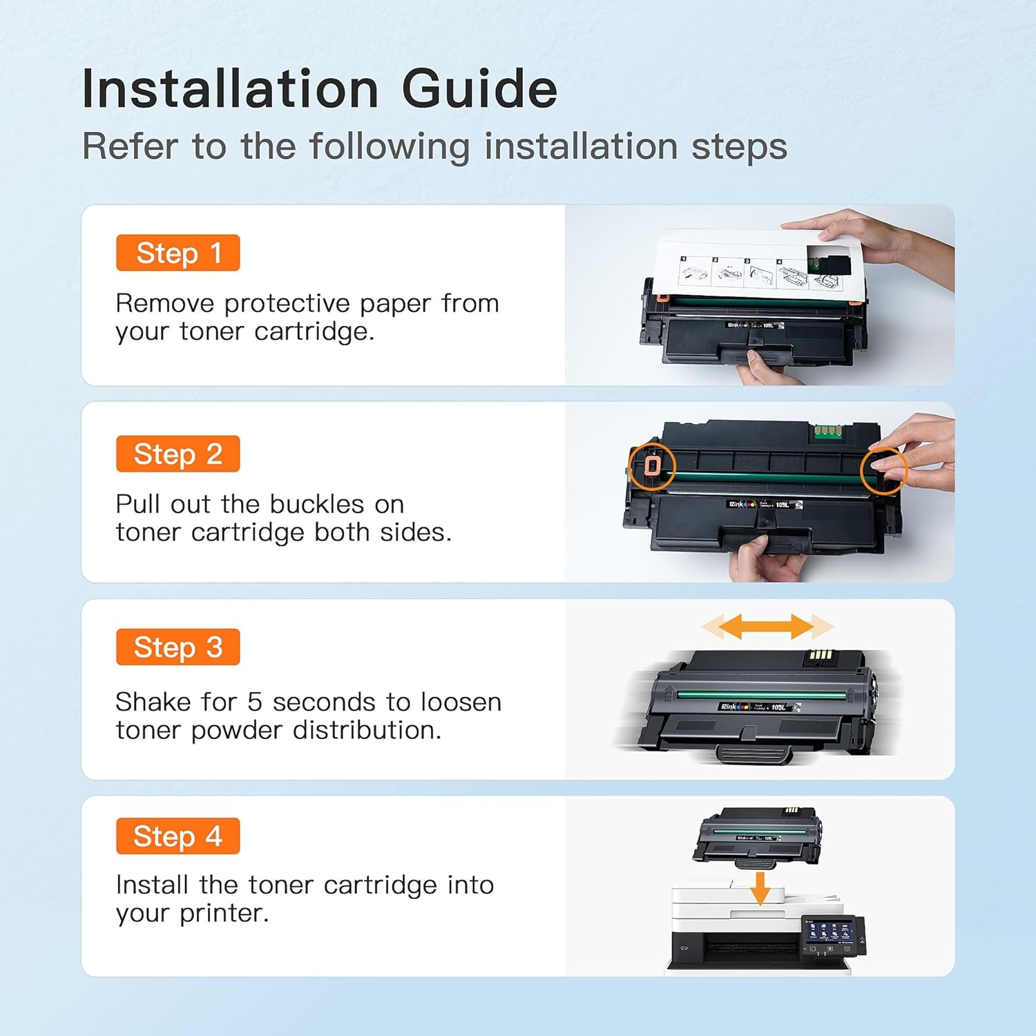 image:imageEZ Ink Compatible Toner Cartridge Replacement for Samsung 105L MLTD105L to Use with SCX4623F SCX4623FW ML2525 ML2525W ML2545 SCX4623 ML2540 SCX4600 SF650 Printer Black 2 Pack