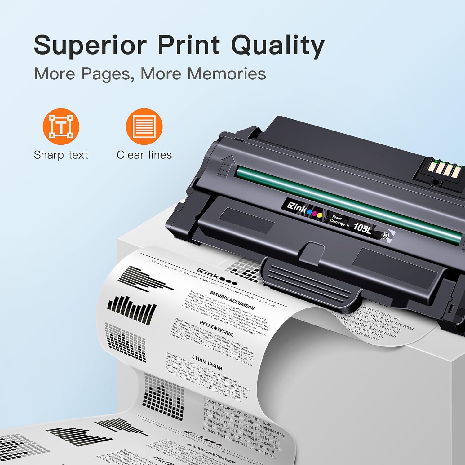 image:imageEZ Ink Compatible Toner Cartridge Replacement for Samsung 105L MLTD105L to Use with SCX4623F SCX4623FW ML2525 ML2525W ML2545 SCX4623 ML2540 SCX4600 SF650 Printer Black 2 Pack